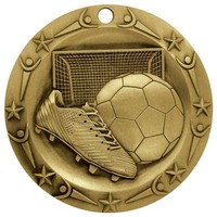 Soccer World Class Gold Medal With Red White & Blue V-neck Ribbon (futbol) on sale Soccer World Class Gold Medal With Red White & Blue V-neck Ribbon (futbol) on sale