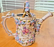 Andrea by Sadek Floral  Porcelain Design Watering Can, Item M-11 cottage core
