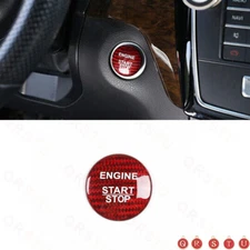 For Benz C-Class 15-21 Red Dry Carbon Fiber One-Click Startup Cover Trim Trim