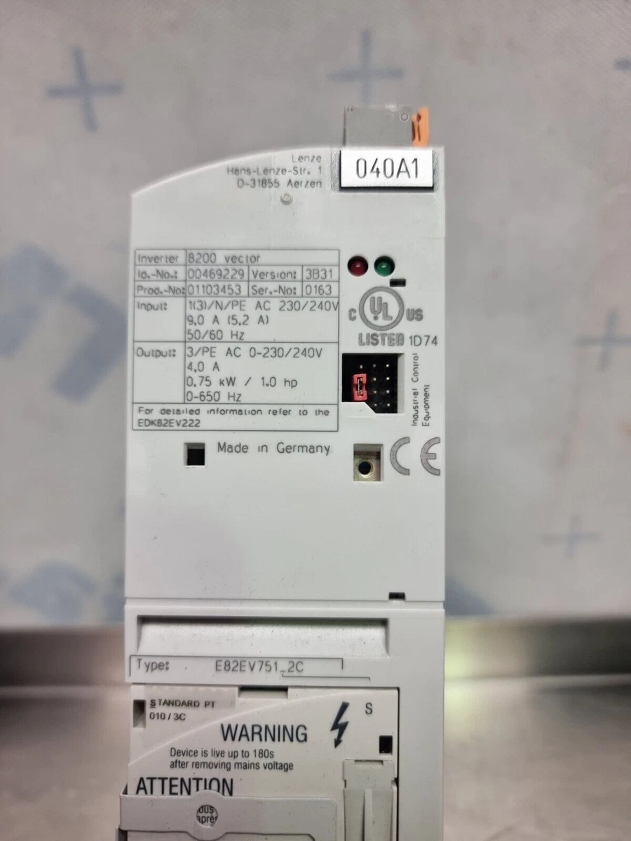 Lenze E82EV751_2C Frequency Inverter | 0.75kW | 0-650Hz | 1~ to 3~