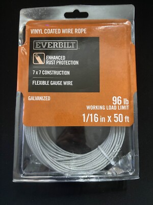 Everbilt 1/16 X 50 Galvanized Vinyl Coated Steel Wire Rope