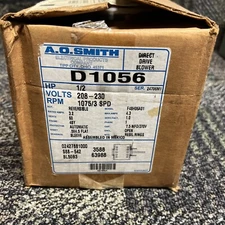 A. O. Smith D1056 Motor,1/2 HP,1075 rpm,48,208-230V