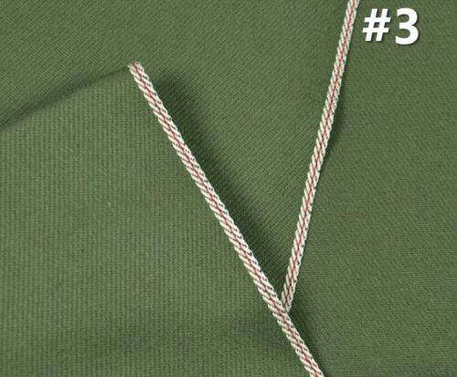 11 oz ArmyGreen Selvedge Denim Fabric Wholesale Premium Selvage Jeans Cloth OEM