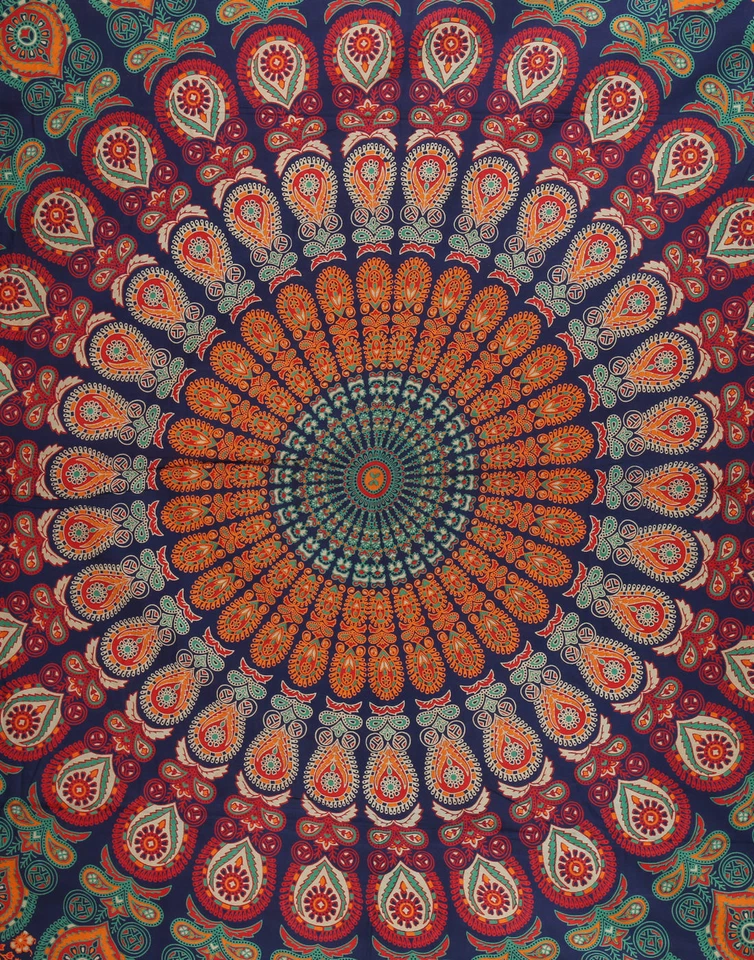 Hippie Indian Decor Mandala Tapestry Wall Hanging Throw Bohemian Twin Bedspread - Image 3 of 3