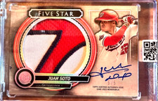 2021 TOPPS FIVE STAR JUAN SOTO 3 COLOR GAME USED JERSEY AUTO LOGO PATCH /5