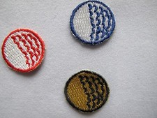 5018 Lot 4Pcs Red,Blue,Black Golf Ball Embroidery Iron On Applique Patch