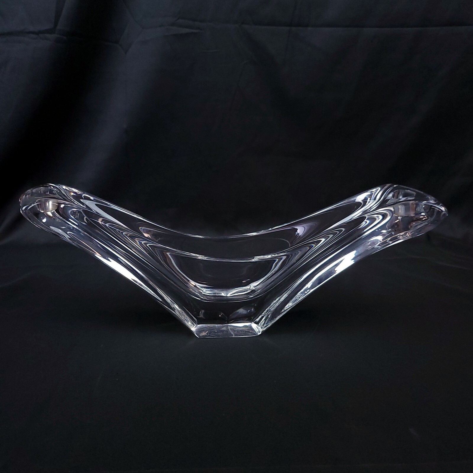 Vintage DAUM FRANCE Modern Crystal Glass Double Candle Holder 15