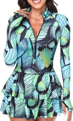 Uniquebella Rash Guard Damen-Badeanzug mit Rock Schwimmkostüm neu mit Etikett