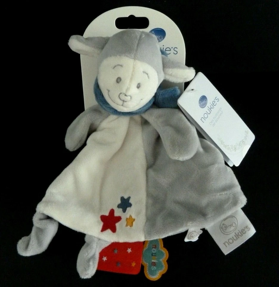 O. DOUDOU PLAT NOUKIE'S MOUTON TIDOU GUSS & VICTOR GRIS BLANC BLEU ETOILE NEUF - Photo 2/4