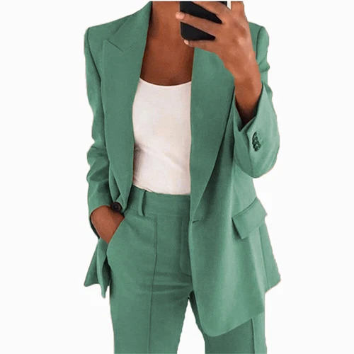 New Womens 2-piece Suit Set Long Sleeve Suit Pants Casual Business Size: S-5XL🔥 - Picture 5 of 39
