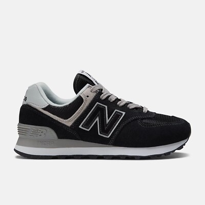 Women's New Balance 574 Core Black with White Standard B Freeshipping