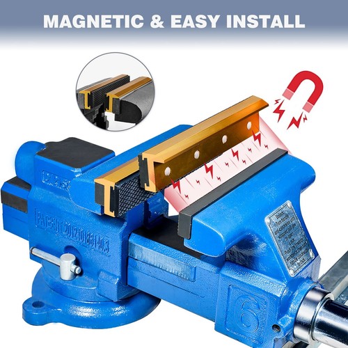6" Vise Jaws, Universal Soft Vice Jaws Pads Covers With Strong Magnetic - Picture 3 of 6