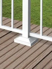 Barrette Boerboel 2in. White Surface Post Mount Fence Base & Cover 73045680