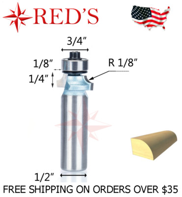 Tideway Carbide IND LC06020408 1/8'' Radius Round Over 1/2'' shank router bit