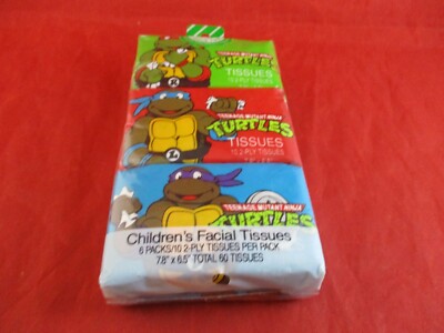 Teenage Mutant Ninja Turtles Children's Facial Tissues 6 pack *NEW* Retro TMNT