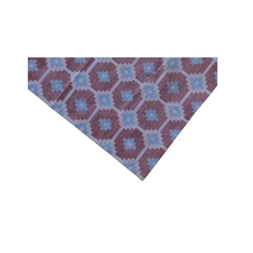 Rugmoda 粉色桃子几何地毯 – 4x6 英尺手工编织棉质地毯 — 第 4/4 张图片