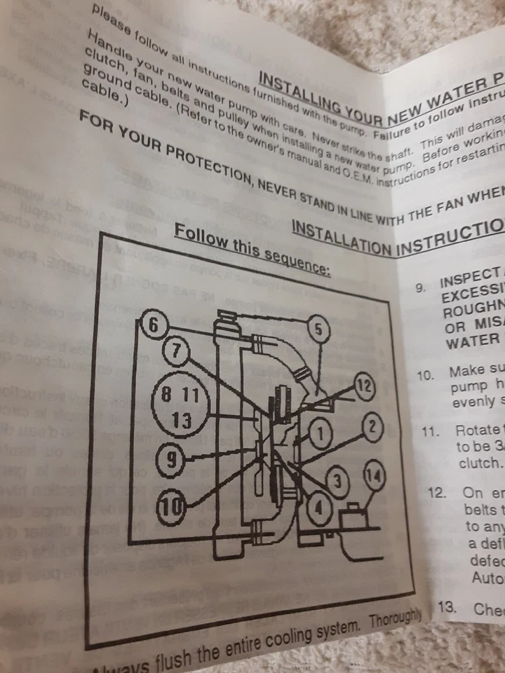 Bomba de agua motor Napa 55-9080 41165 1985-1991 Subaru XT '85-89 1500 NUEVO Foto 4 de 4