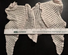 Antique Victorian Baby Doll hand crocheted, pink and white sweater, cape, shawl