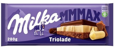 4x Milka Triolade 280g Alpine Milk White Dark Chocolate - Ship from Germany!