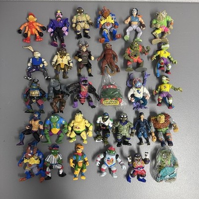Lot Of 30 1980s/90s Playmates Teenage Mutant Ninja Turtles Action Figures Clean