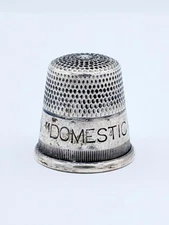 Antique Sterling Silver Advertising Thimble Domestic Sewing Machine Co  #933