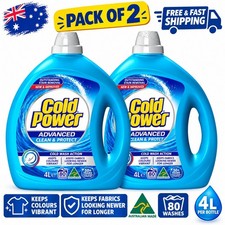 Pack of 2 Cold Power Laundry Detergent Liquid Odour Fighter 4L