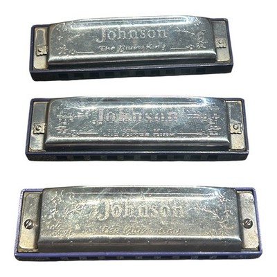 Set Of 3 Johnson  The Blues King  Harmonica