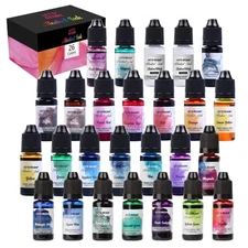 Alcohol Ink for Epoxy Resin LET'S RESIN Concentrated Alcohol Ink Set, 26 Vibr...