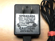 SPN4340A Power Supply adapter model: 03-00050-077-M / 15v-200m