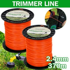 2PCS Heavy Duty Nylon Round Strimmer Brushcutter Line Wire Cord  2.4mm*370m 0.04 per metre