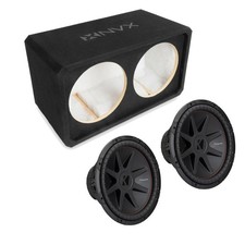 NVX NE122S Dual 12" Sealed 3/4" MDF Subwoofer Enclosure w/ CompVR Subwoofer