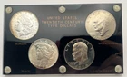 20th Century Type Dollars 4-Coin Set Black Capital 431 Morgan Peace Eisenhower