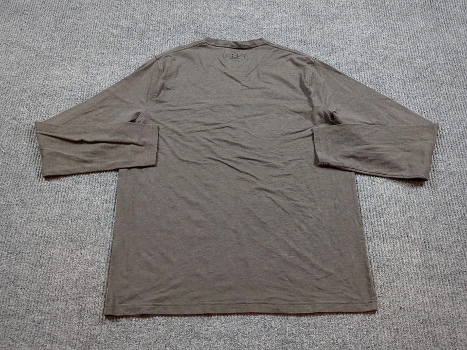 Under Armour Shirt Mens Large Brown T-shirt Heat Gear Loose Fit Long Sleeve - Image 4 of 4