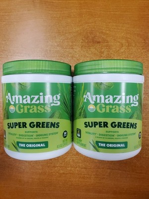 2 Pk: Amazing Grass Super Greens Powder Original 8.5oz ea Exp 12/31/26 1002-R1P7