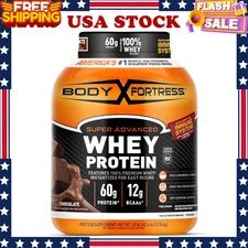 Body Fortress Super Advanced Whey Protein Powder Chocolate 3.9lbs w/ C D Zinc