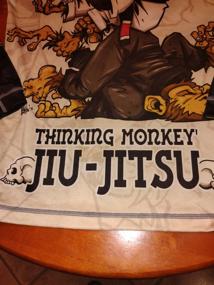 Tatami Fightwear Thinker Monkey Long Sleeve Rashguard Size Large - Image 4 of 4