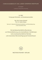Die Betriebswirtschaftliche Beurteilung Von WirtschaftsfüHrung Und...