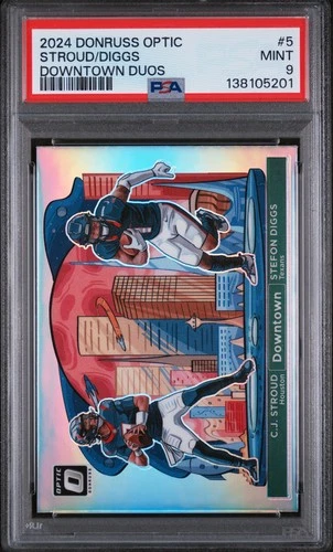 2024 PANINI DONRUSS OPTIC DOWNTOWN DUOS #5 CJ STROUD/STEFON DIGGS PSA 9