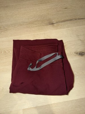 FIGS Technical Collection Unisex Burgundy Scrub Pants Solid Knit S/P