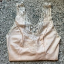 Vintage Christian Dior Lingerie Camisole Embroidered Lace Top 1970s