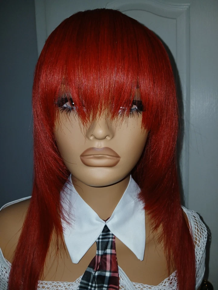 Peluca Bang roja de 20 pulgadas Foto 4 de 4