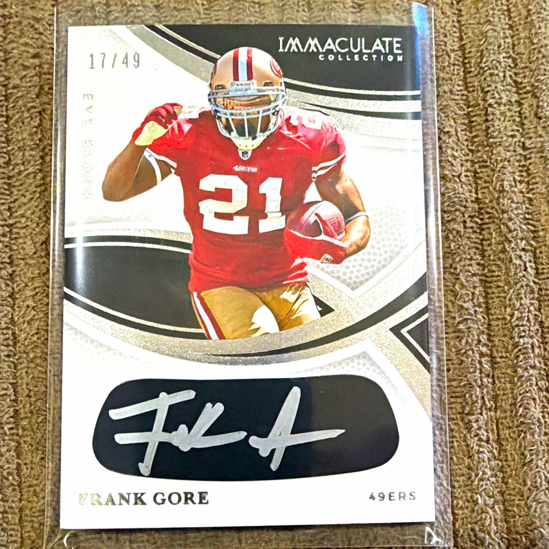 Panini 2025 Immaculate Collection Eye Black Frank Gore 49ers Auto IEB-FGE 17/49