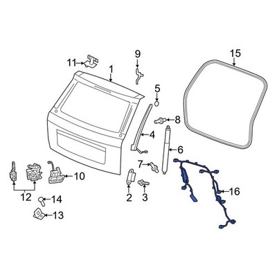 For Dodge Durango 2024-2025 Dodge 68632406AA Rear Tailgate Wiring Harness
