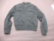 Zella Size M 8/10 Boys Green Cotton Blend Pockets Full Zip Casual Bomber 846