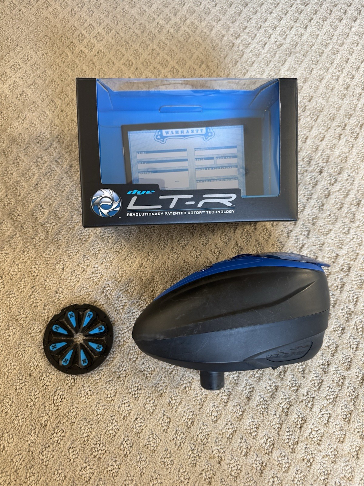 Dye LTR Paintball Hopper Loader with Blue Speed Feed & Original Box