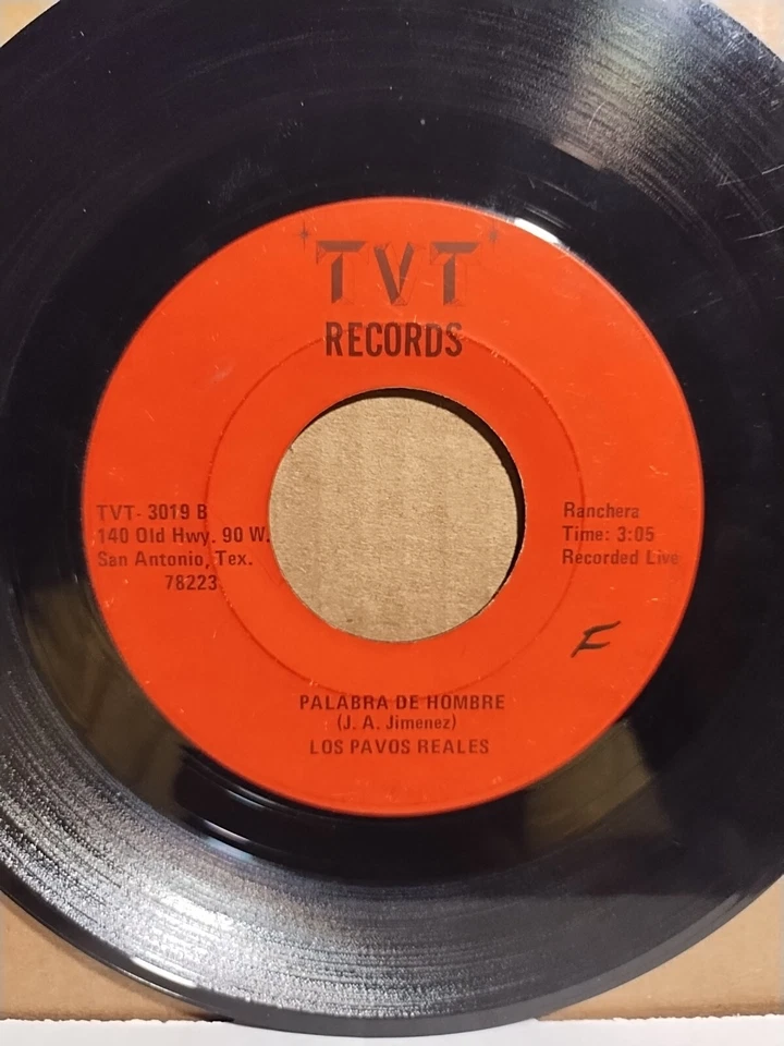 Tejano Tex/Mex 45 Los Pavos Reales Si Yo Vuelvo A / Palabras De Hombre TVT 3019 Foto 4 de 4