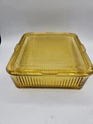 VTG. Federal Amber Glass Ribbed Refrigerator Box