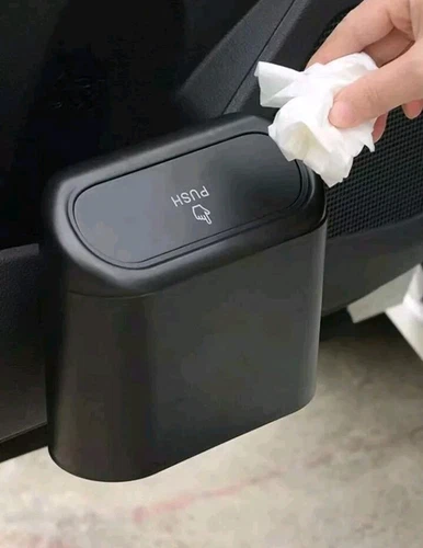 1 Bote de basura para automóvil con tapa