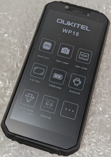 Oukitel WP18 Rugged Smartphone 4+32GB 12500mAh 5.93" HD+ IPS Dual Sim (Unlocked) - Afbeelding 1 van 12