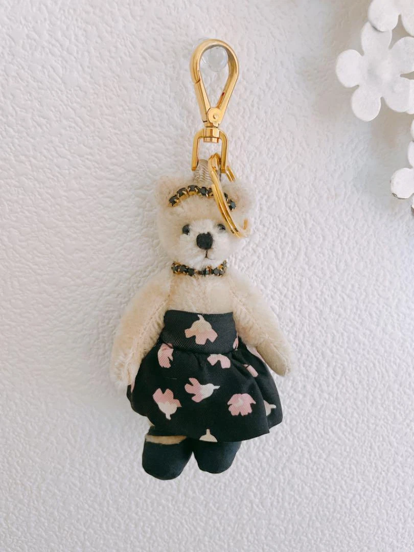 Teddy Bear Shaped Louis Vuitton Style Damier Keychain/Bag Charm (With Strap)